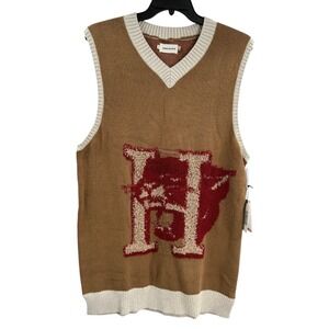 Honor The Gift‎ Sleeveless Women's Medium Brown Mascot Sweater Vest NWT